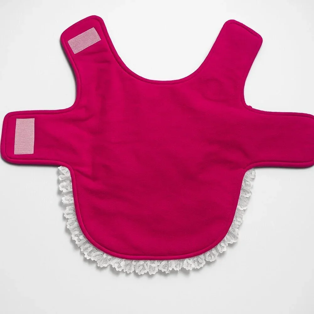 Luxury Pink Pearl Heart Dog Dress – Handmade Lace Pet Outfit XS